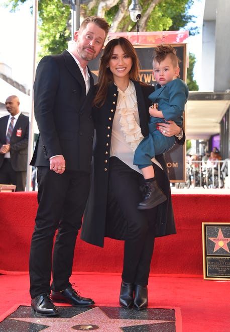 Macaulay Culkin was joined by partner Brenda Song and their son, Dakota Song Culkin.